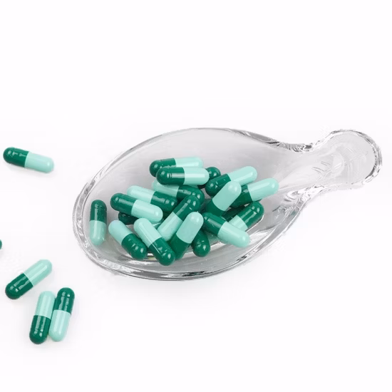 Cápsulas duras vacías de HPMC, tamaño 0, cápsulas doradas perladas